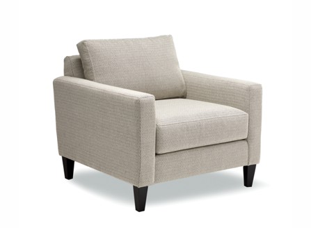 Edson Fabric armchair with wood legs