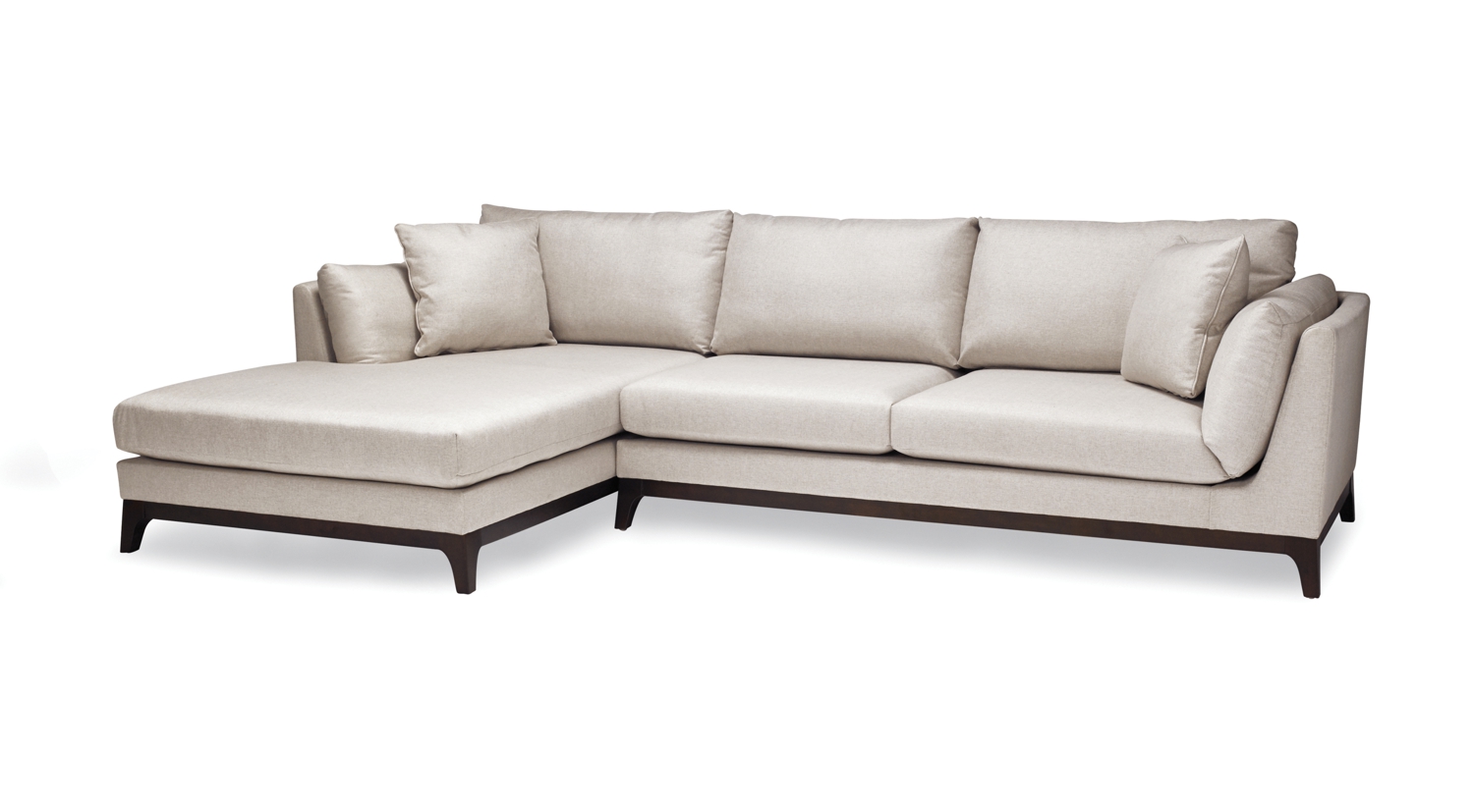 Grey pearl sectional sofa with five half seats is made in Canada